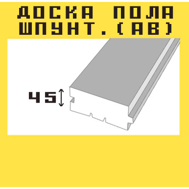 Доска пола шпунтованная (толщ. 45*)(АВ), изображение 1