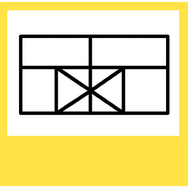 Оконная рама 1.7*0.6 (1 м2 ) с сложным переплётом (2ств. Открывание), изображение 1