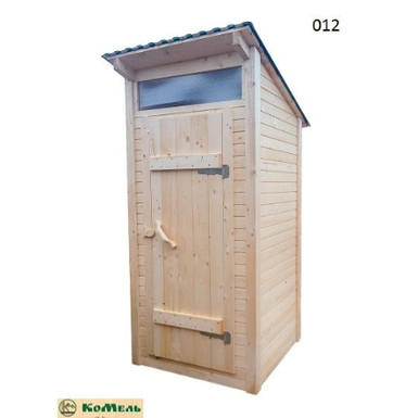 Туалет деревянный на дачу с односкатной крышей 