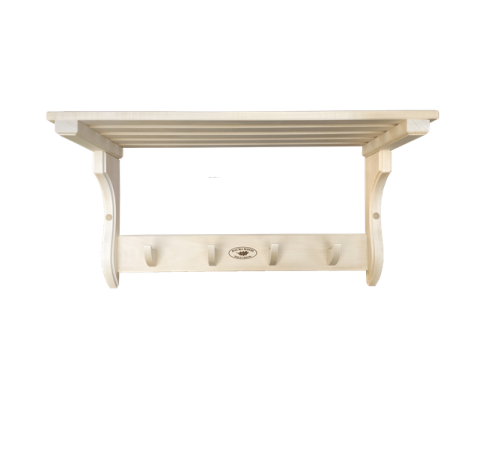 Вешалка с полкой 4 тонированных крючка