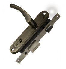 Замок цилиндровый в комплекте с ручкой LOCKSET16.CRONA.4070-1 (KIT P16 4070 CRONA) AB бронза PUNTO