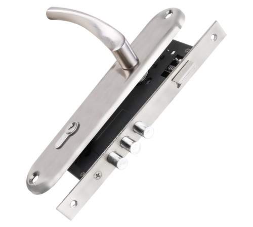 Замок цилиндровый в комплекте с ручкой LOCKSET90.CRONA.4585-3 (KIT P90 4585/3 CRONA) SN мат.никель P