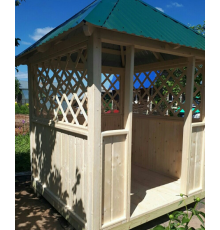 Беседка дачная деревянная 2000*2000мм с четырехскатной крышей (ПОД ЗАКАЗ)