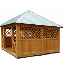 Беседка дачная деревянная 4000*4000мм с четырехскатной крышей (ПОД ЗАКАЗ)